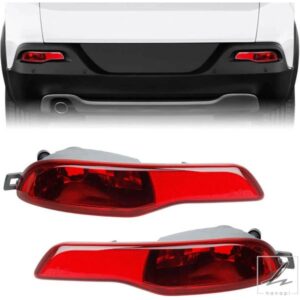 リアバンパーサイドリフレクター2個セットレッドレンズリアフォグバージョンJEEP CHEROKEE KL 2014-2018用 部品 カスタムパーツ アクセサリー
