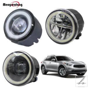 車用LEDフォグランプ ハローリング エンジェルアイ デイタイムランニングランプ 4000LM 12V インフィニティ FX FX35 FX37 FX45 FX50 FX30D 2006-2015用 2個