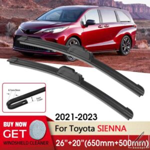 車用ワイパー RHD LHD フロントブレード 26インチ+20インチ トヨタ シエナ 2021-2023 対応 Uフックアーム フロントウィンドスクリーンワイパー 自動車アクセ