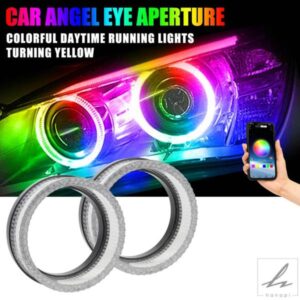 1/2個 車用 12V LED ラウンドスクエアエンジェルアイアパーチャ デイタイムランニングライト ヘッドライト 車 バイク リングアパーチャ 装飾ライト 部品 カ