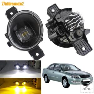 日産アルメーラ2/II N16 2001 - 06 車用フォグライトアセンブリ H11 フロントバンパー LEDレンズ フォグランプ DRL 12V 部品 カスタムパーツ アクセサリー