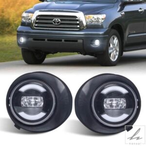 07-13 タンドラ/08-11 セコイア用 LED ドライビングフォグランプ カーフォグアクセサリー DRL ホワイトランニングライト+ イエローターン LED フォグランプ