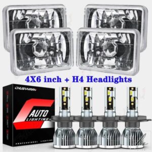 PCVBMLAUT LEDヘッドライト 4個 4X6インチ LEDヘッドライト HI/LO シボレー カマロ IROC-Z Z28 1982-1992 カーアクセサリー 部品 カスタムパーツ