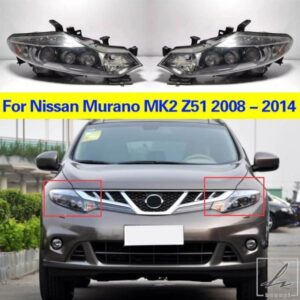 日産ムラーノ MK2 Z51 2008 - 2014 ヘッドライトアセンブリ フロントヘッドライトハーフアセンブリ ローハイビームヘッドライトアセンブリ 部品 カスタムパ