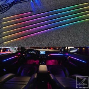 汎用シンフォニーカーLEDアンビエントライト64 RGBカラー車内アクリルライトガイド装飾ムードライト18/10/6 IN 1 部品 カスタムパーツ アクセサリー