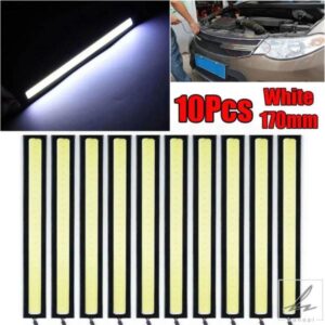 10個 17CM 超高輝度 車用デイタイムランニングライト 防水 12V LED COB 車用オートフォグランプ ホワイトストリップライトバー 部品 カスタムパーツ
