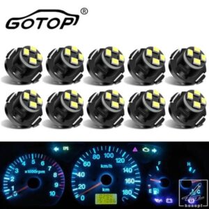 10個 CANBUS T3 LED T4.2 T4.7 LED電球 車内灯 インジケーターウェッジ ダッシュボード ウォーミング 自動車計器ランプ DC 12V 部品 カスタムパーツ