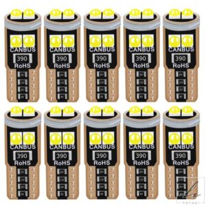 10個 T10 W5W WY5W 2825 超高輝度 LED CANバス 車内読書ドームライト 自動パーキングランプ ウェッジテールサイドバルブ 部品 カスタムパーツ アクセサリー
