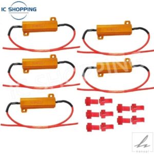 自動車用LEDテールライト抵抗器 50W パワー抵抗器 12V 6R 8R 10R ステアリングデコーダー抵抗器ウィンカーランプ用 部品 カスタムパーツ アクセサリー