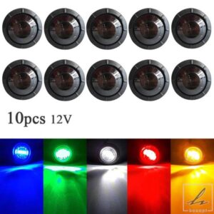 10個 防水サイドマーカーインジケーターライト LED 12V ブレットランプ ミニ 3/4インチ トラックトレーラーテールクリアランスライト用 部品 カスタムパーツ