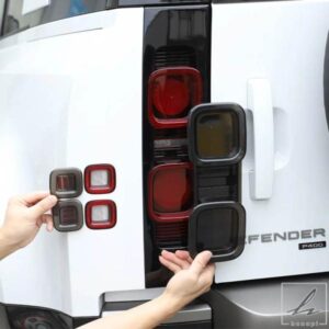 ランドローバー ディフェンダー 110 20-24用 ブラック カーテールライトカバー ブレーキライト ワイドインジケーターカバー 装飾アクセサリー 部品 カスタム