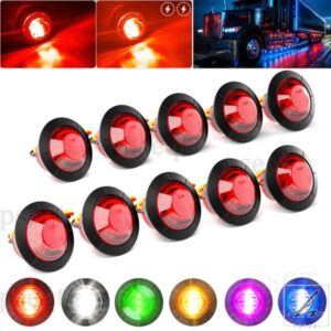 10個 ストロボ LED 12/24V サイドマーカーライト 丸型 フロント リア クリアランスインジケーターライト 車 トラック トレーラー バス バン キャラバン RV用