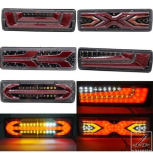 12V-24V汎用ダイナミックトラックテールライトウィンカーリアブレーキライトリバースシグナルランプトレーラートラックバスキャラバンキャンピングカーラン