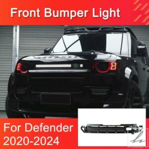 ランドローバー ディフェンダー 90 110 130 2020-2024 用フロントグリルランプ LED グリルライト LED ダイナミックランニングライト付き 簡単取り付け 部品