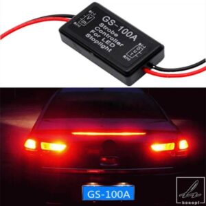 汎用フラッシュストロボコントローラー GS-100A フラッシャーモジュール 車両用 LEDブレーキストップライトランプ 信号灯 12-24V 部品 カスタムパーツ