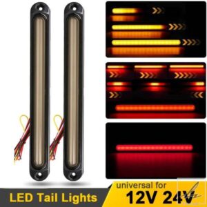 2個汎用12V 24V 30 LEDテールライトウィンカーブレーキライトアンバーフローティングレッドデイランニングライトトラックトレーラーライト用 部品 カスタム