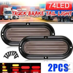 汎用スモークレンズ7.9インチ74LEDトラックブレーキテールライト1組トレーラートラック用 部品 カスタムパーツ アクセサリー